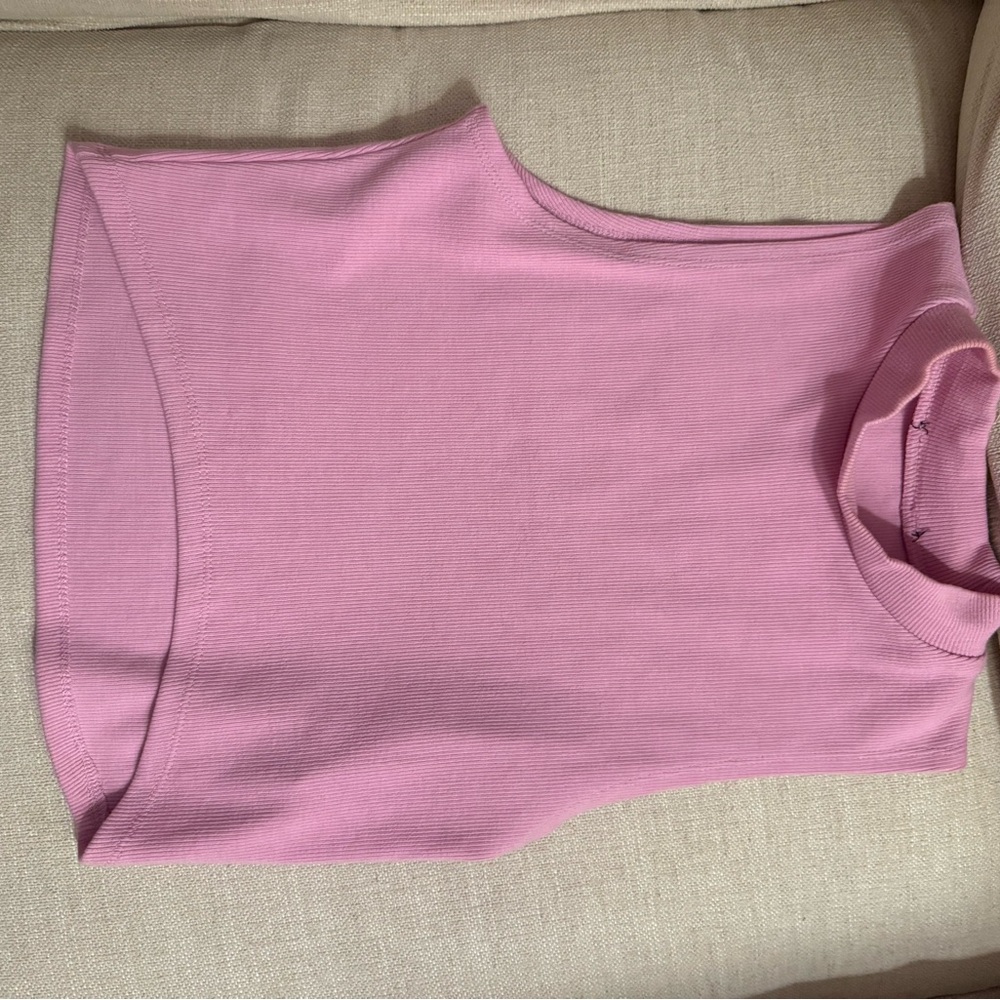 Pink Sleeveless Turtleneck Top